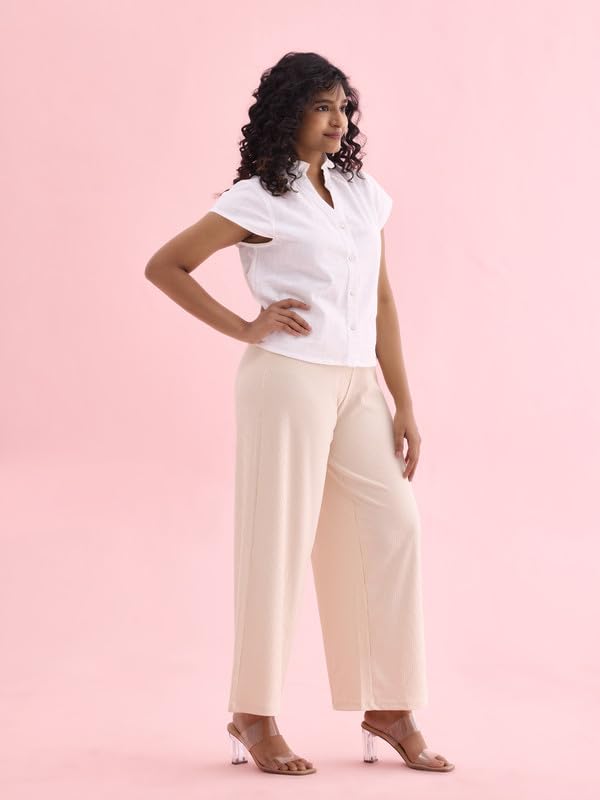 Go Colors_Women_Rib Palazzo_Cream_M