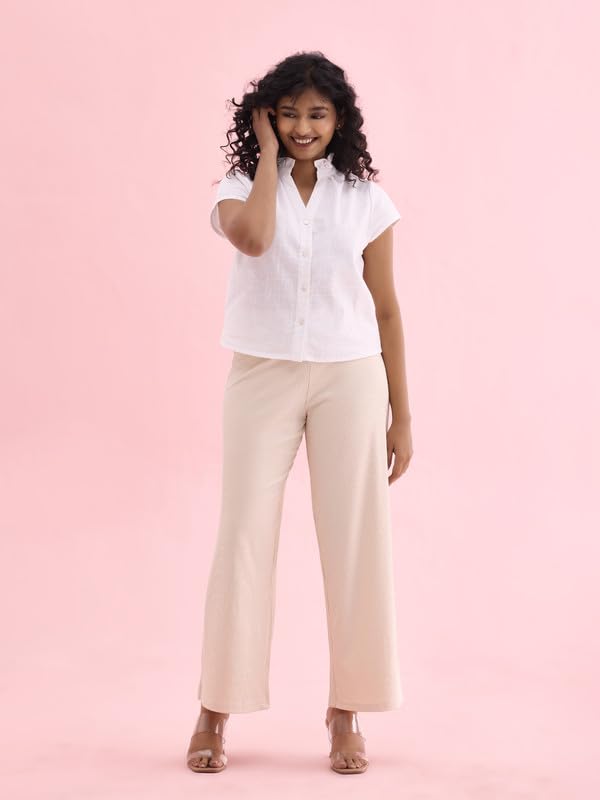 Go Colors_Women_Rib Palazzo_Cream_M