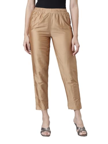Go Colors_Women_Metallic Pant_Antique Gold_M