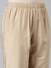 GO COLORS Women Medium Gold Solid Mid Rise Metallic Pants