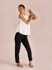 GO COLORS Soft Cotton Pant Full Length for Women| Breathable, Mid Rise, Black_8905344116955_Black_L