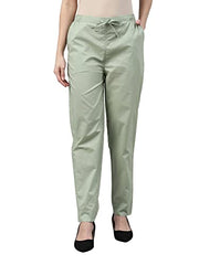 Go Colors_Women_Cotton Pant_Dusty Green_L