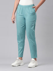 Go Colors_Women_Cotton Pant_Light Mint_L