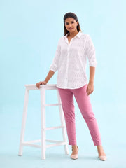 GO COLORS_Women_Cotton Pant_Light Wine_XL