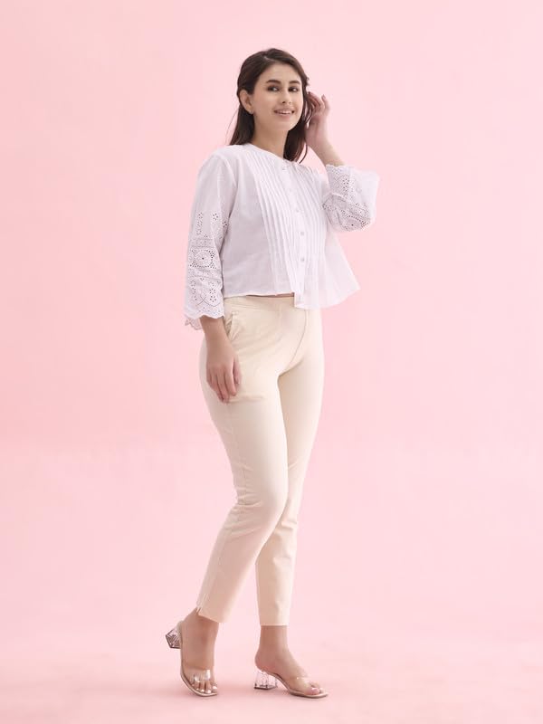 Go Colors_Women_Kurti Pant_Ecru_