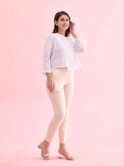 Go Colors_Women_Kurti Pant_Ecru_