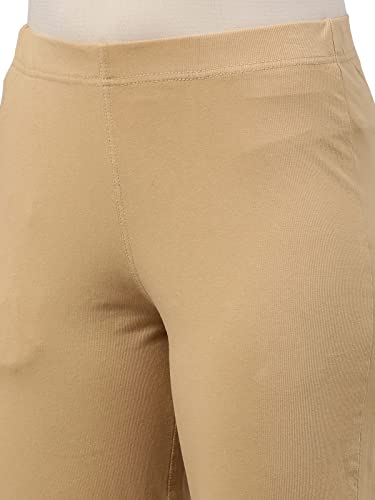 GO COLORS Women Cream Mid Rise Regular Fit Cotton Kurti Pant