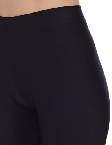 GO COLORS Shimmer Ankle Length Leggings for Women | Smooth Nylon Finish, Mid Rise, Black