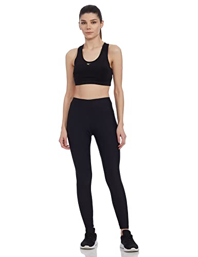 GO COLORS Shimmer Ankle Length Leggings for Women | Smooth Nylon Finish, Mid Rise, Black