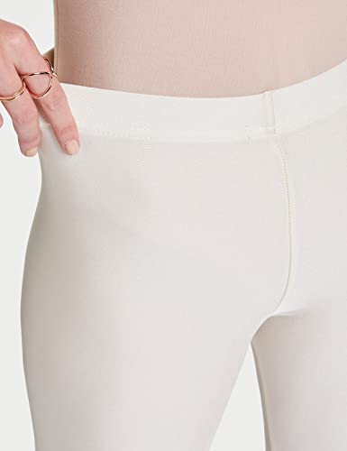 GO COLORS Shimmer Ankle Length Leggings for Women | Smooth Nylon Finish, Mid Rise, Cream