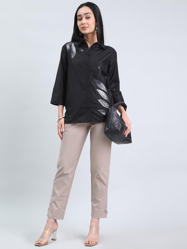 GO COLORS Linen Pencil Pant Full Length for Women| Breathable, Mid Rise, Beige