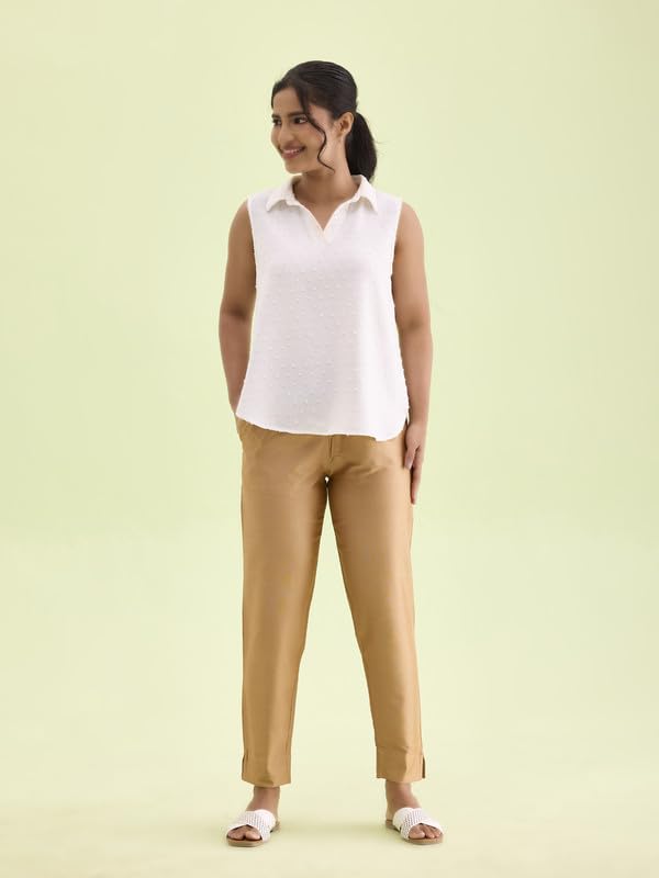 Go Colors_Women_Metallic Pant_Antique Gold_2X