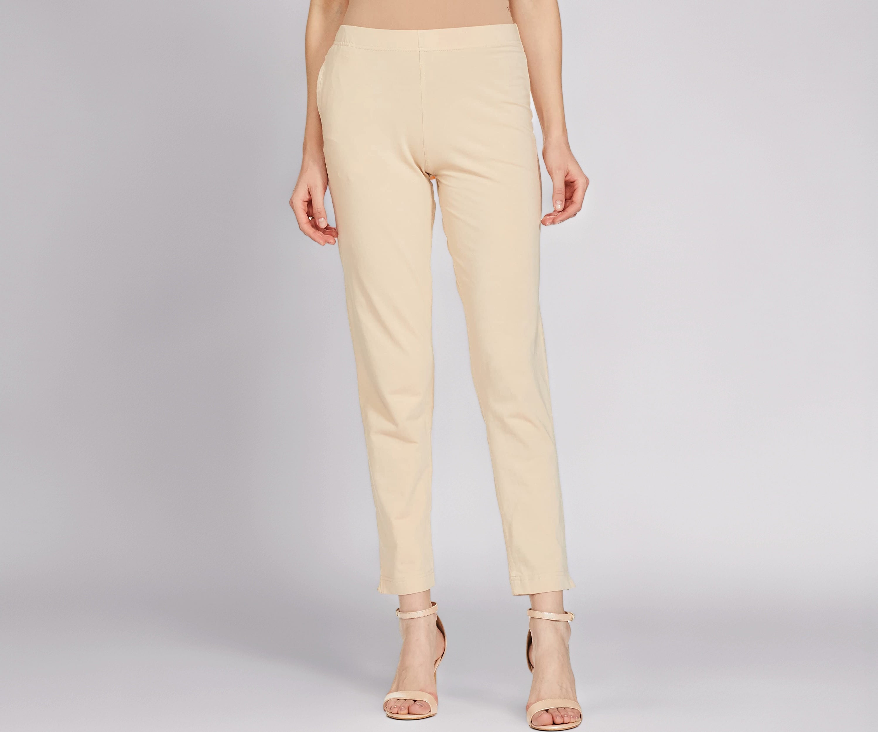 GO COLORS_Women_Kurti Pant_Light Beige_2X