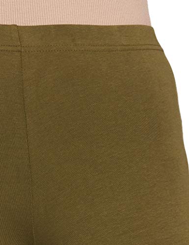 GO COLORS Soft Cotton Stretch Ankle Length Leggings for Women | Breathable, Mid Rise, Olive Green