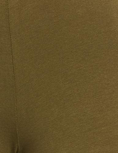GO COLORS Soft Cotton Stretch Ankle Length Leggings for Women | Breathable, Mid Rise, Olive Green