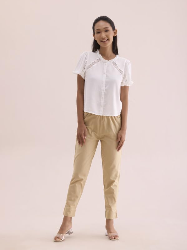 Go Colors_Women_Pencil Pant_Light Beige_M