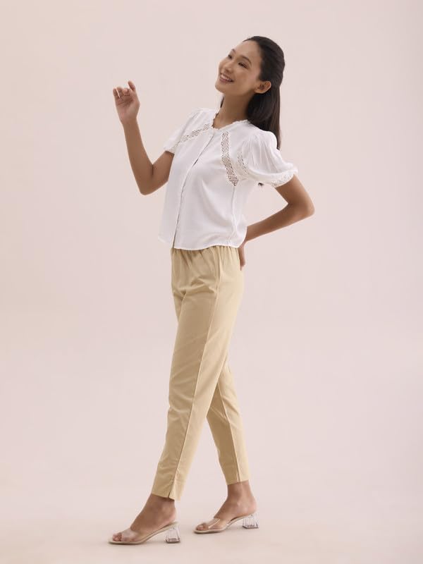 Go Colors_Women_Pencil Pant_Light Beige_M