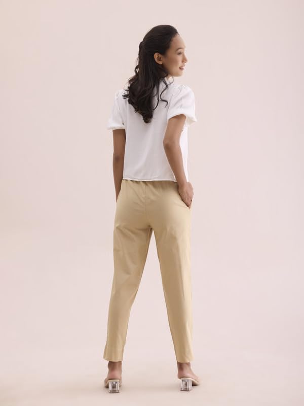 Go Colors_Women_Pencil Pant_Light Beige_M