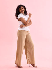 GO COLORS_Women_Linen Palazzo_Wheat_L