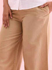 GO COLORS_Women_Linen Palazzo_Wheat_M