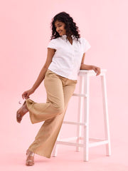 GO COLORS_Women_Linen Palazzo_Wheat_M