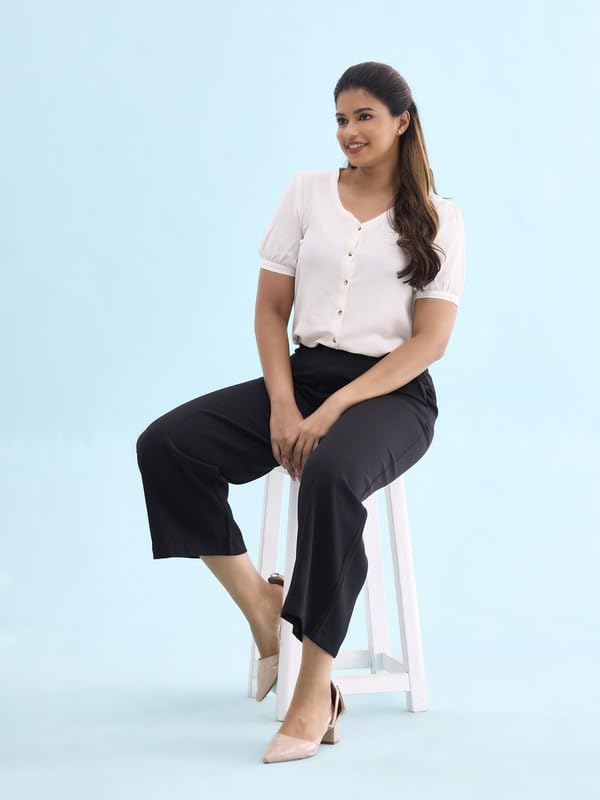 Go Colors_Women_Wide Trouser_Black_2X