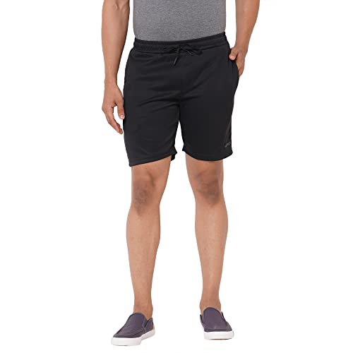 Black men's cotton short from Sweet Dreams Ks, lightweight sports bermuda with a comfortable fit, casual and versatile men's sportswear