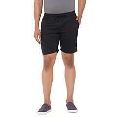 Black men's cotton short from Sweet Dreams Ks, lightweight sports bermuda with a comfortable fit, casual and versatile men's sportswear