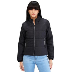 Spykar Black Full Sleeves Solid Jacket for Women