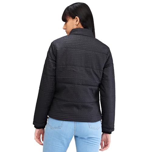 Spykar Black Full Sleeves Solid Jacket for Women