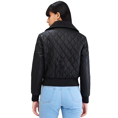 Spykar Black Full Sleeves Solid Jacket for Women