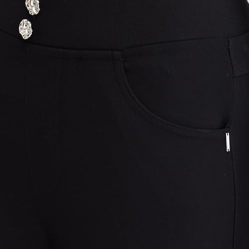 Spykar Black Skinny Fit High Rise Knit Track Pant for Women