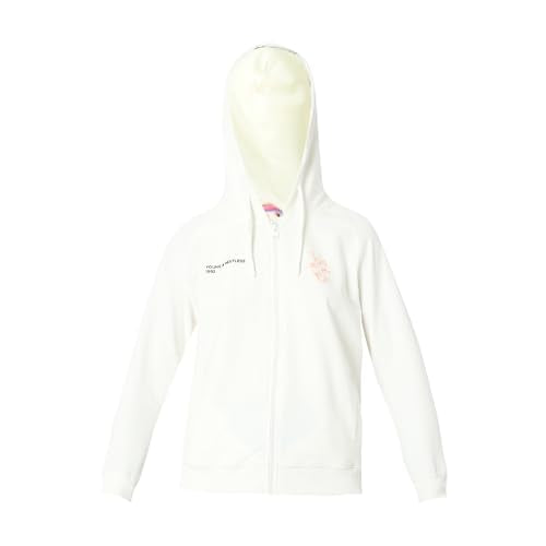 Spykar Women Full Sleeve Hood Regular Fit White Casual Sweatshirt