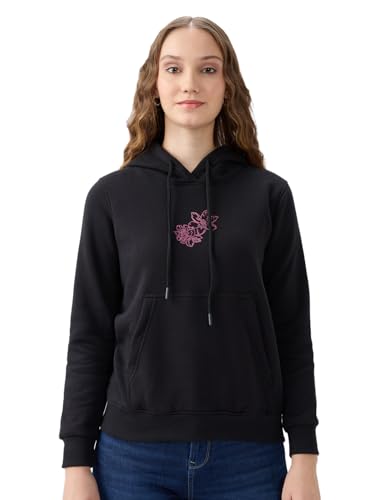 SPYKAR Women's Polycotton Neck Hooded Sweatshirt