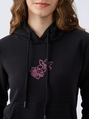 SPYKAR Women's Polycotton Neck Hooded Sweatshirt