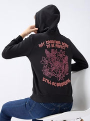 SPYKAR Women's Polycotton Neck Hooded Sweatshirt