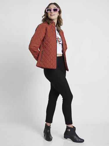 Spykar Rust Comfort Fit Casual Jackets For Women