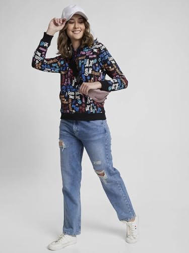 Spykar Black Regular Fit Casual Sweatshirts for Women