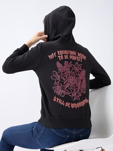 Spykar Black Regular Fit Casual Sweatshirts for Women