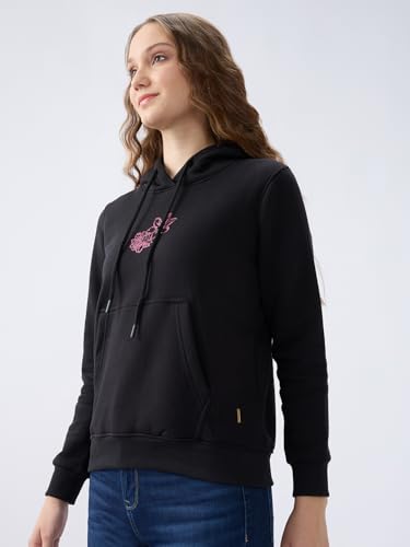 Spykar Black Regular Fit Casual Sweatshirts for Women