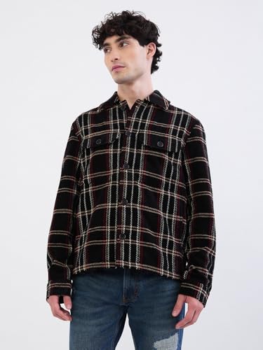 Spykar Jet Black Straight Fit Casual Jackets For Men