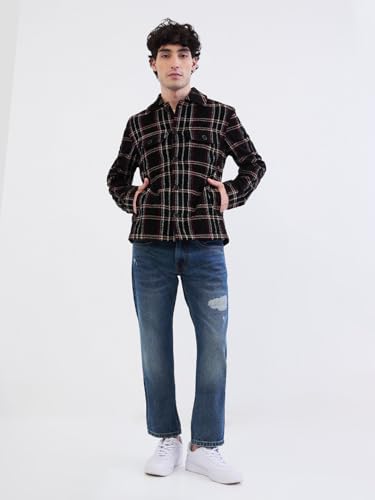 Spykar Jet Black Straight Fit Casual Jackets For Men