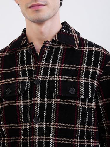 Spykar Jet Black Straight Fit Casual Jackets For Men