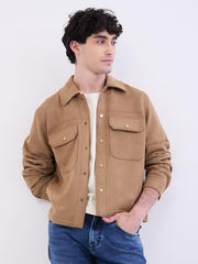 SPYKAR Men's A-Line Coat (MJKHW2BE025_Bison Brown