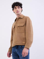 SPYKAR Men's A-Line Coat (MJKHW2BE025_Bison Brown