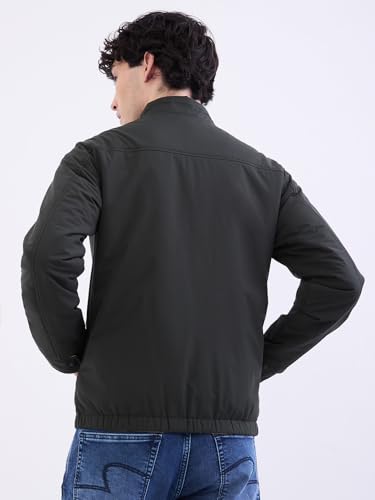 Spykar Rifle Green Straight Fit Casual Jackets For Men
