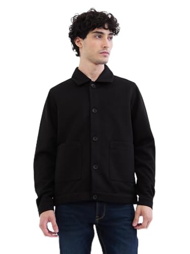 Spykar Charcoal Grey Straight Fit Casual Jackets For Men