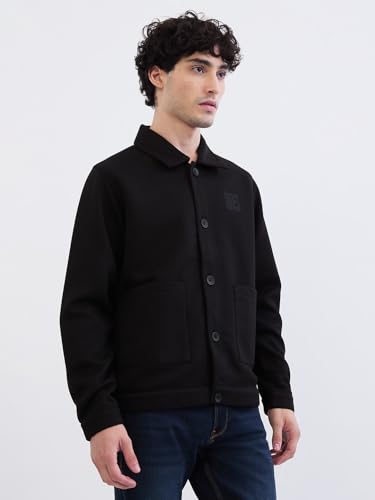 Spykar Charcoal Grey Straight Fit Casual Jackets For Men