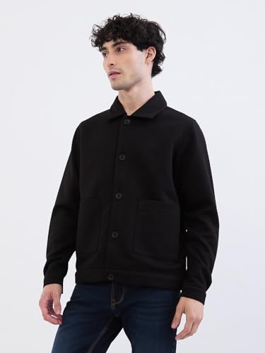 Spykar Charcoal Grey Straight Fit Casual Jackets For Men