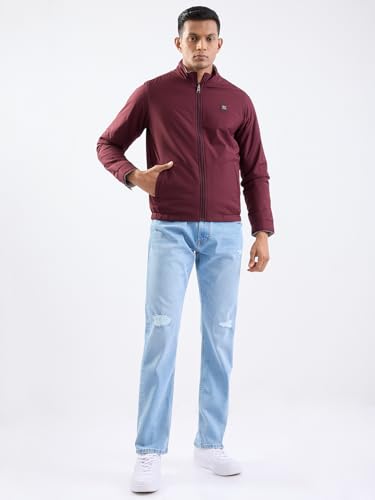 SPYKAR Men's A-Line Coat (MJKLW2BE024_Wine Red